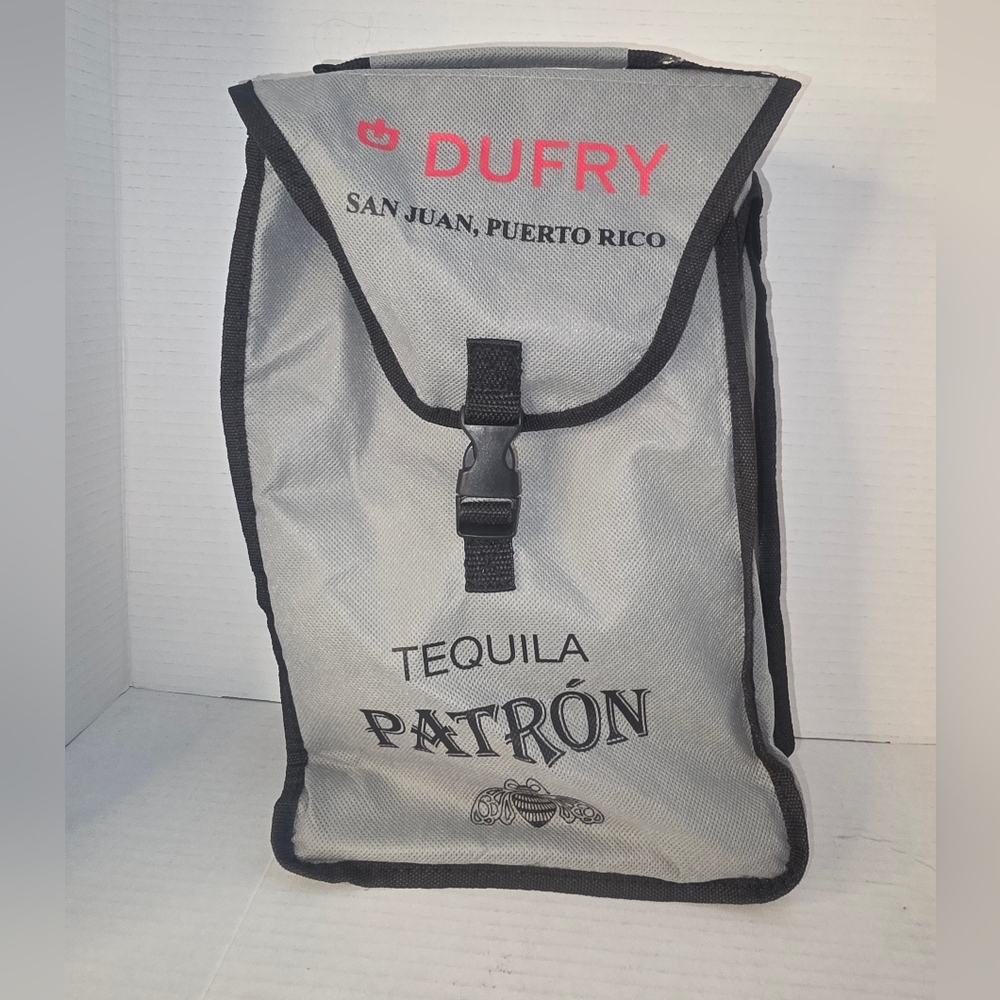 Dufry San Juan Puerto Rico Tequila Patron Liquor Shoulder 2 Bottle Bag W/Adjusta